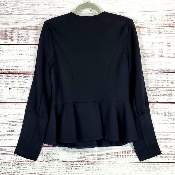 Cabi Black Agency Peplum Ponte Blazer 10 Double Shoulder Pads Career Corpcore - Picture 3 of 16